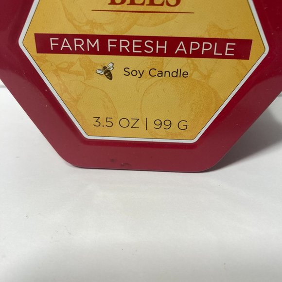 Burt's Bees Farm Fresh Apple 2 Wick Tin Soy Candle (1) Candle 3.5oz DISCONTINUED - Picture 2 of 13